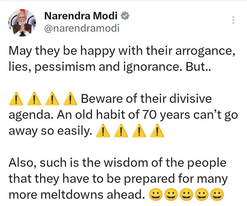 Many more meltdowns ahead PM Modi's dig at 'anti-BJP forces' after Congress defeat AJR