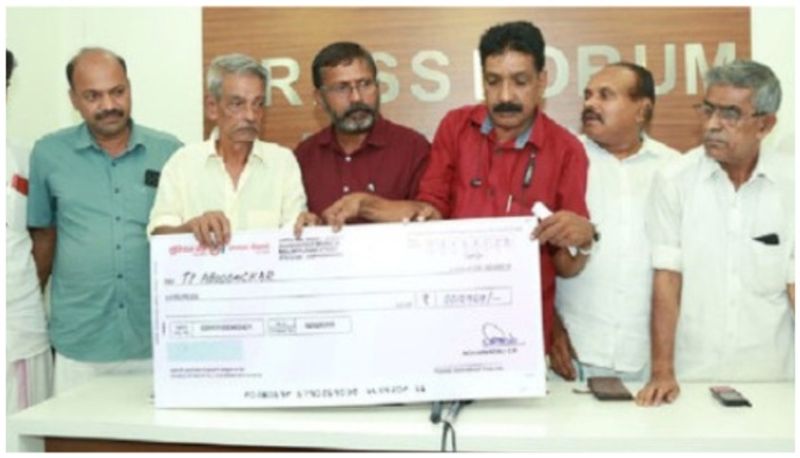 Owners staff and passengers of 73 private buses in Malappuram collected 20 lakhs rupees for a family afe