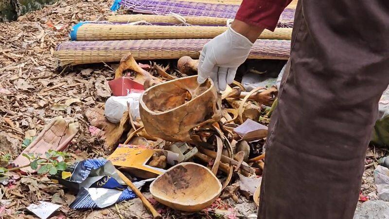 human bones rescued from road side at ramanathapuram in coimbatore vel