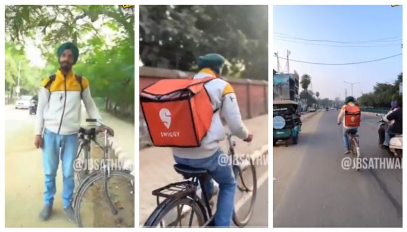 video of a student working as a Swiggy delivery agent to support his family has gone viral bkg