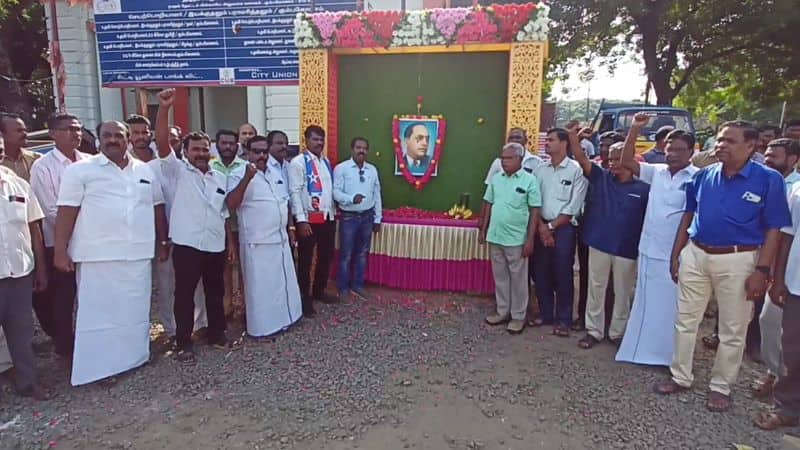 politicians paid respect to dr ambedkar on his memorial day in kumbakonam vel