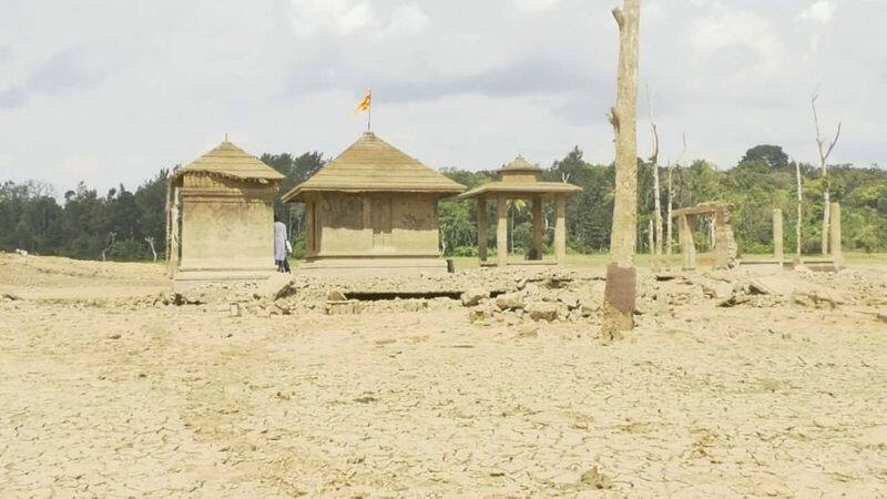 In Kodagu a temple of Lord Shiva submerged in a reservoir 40 years ago was found gvd