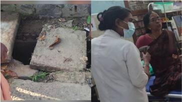 62 year old lady injured when her foot slipped between the slabs in road Perumbavoor SSM 62 year old lady injured when her foot slipped between the slabs in road Perumbavoor SSM