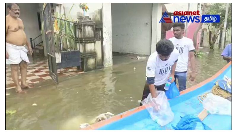 BiggBoss fame Tharshan and Naadu movie team help for people affected in chennai flood gan