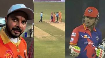 legends league cricket gautam gambhir sreesanth fight video goes viral on social media zrua