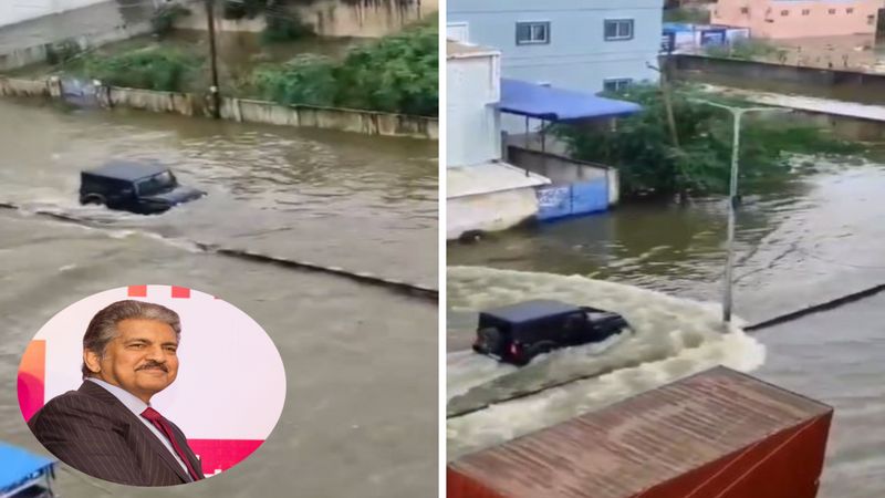 Anand Mahindra shares video of Mahindra thar wading through chennnai floods video goes viral Rya