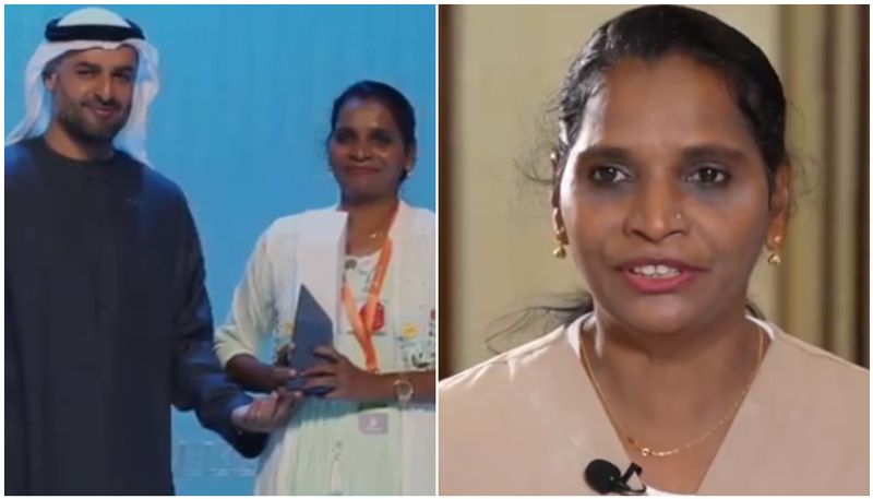 Prameela Krishnan cleaning staff got  Emirates Labour Market Award in uae one lakh dirham btb