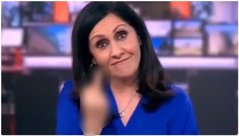 BBC anchor shows middle finger on live broadcast video viral and apology btb