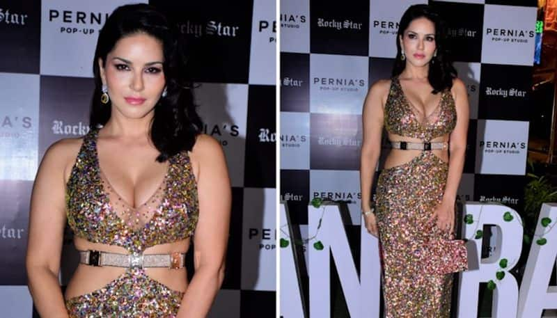 Sunny Leone flaunts her curves in golden cutout grown, see pictures RKK