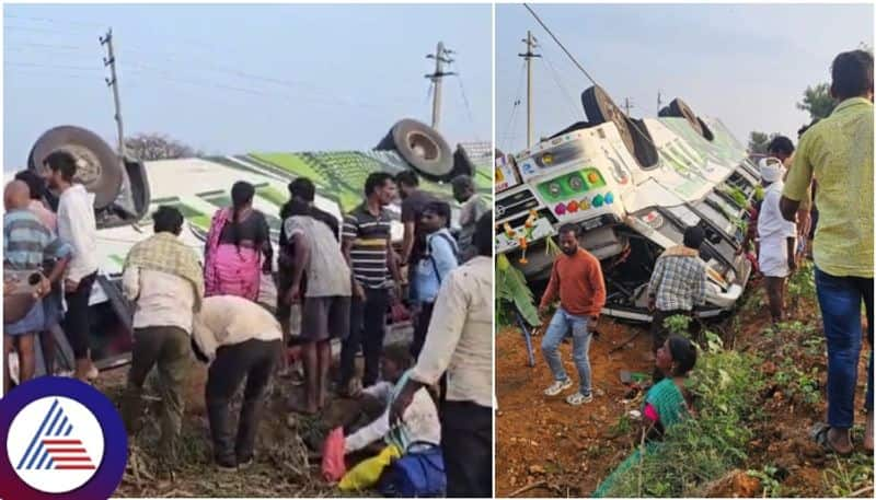 Chitradurga wedding bus accident Two dead tens of people in critical condition sat