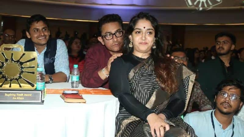 Aamir Khan and daughter Ira Khan felicitate CSR Award I cant control crying and laughing Actor  is already emotional about daughter Ira Khan's wedding akb