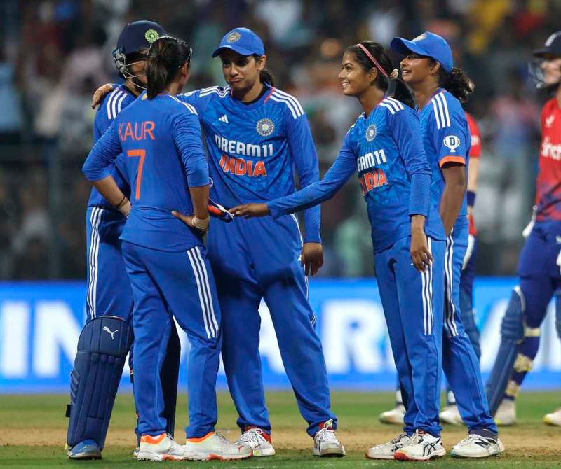 india women team won 3rd t20 against england, series for england kms