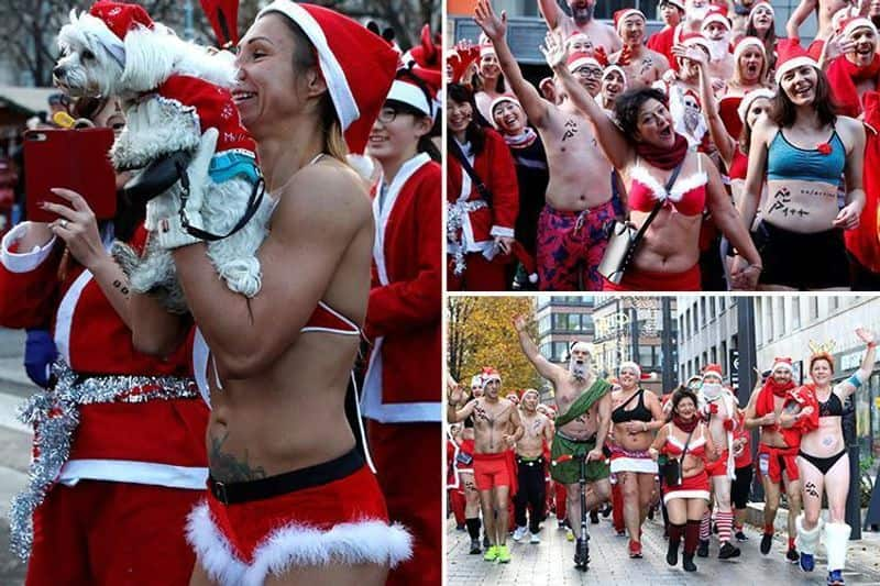 Half naked Santas run for charity in chilly Budapest sgb