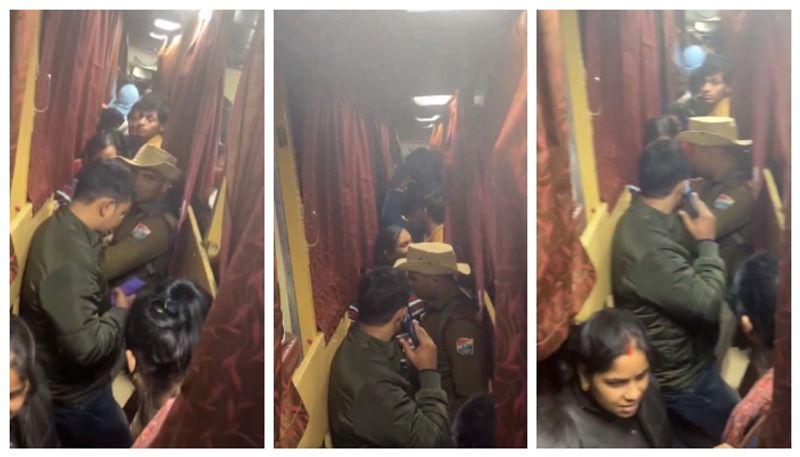 Video of train AC coach traveling without ticket goes viral bkg