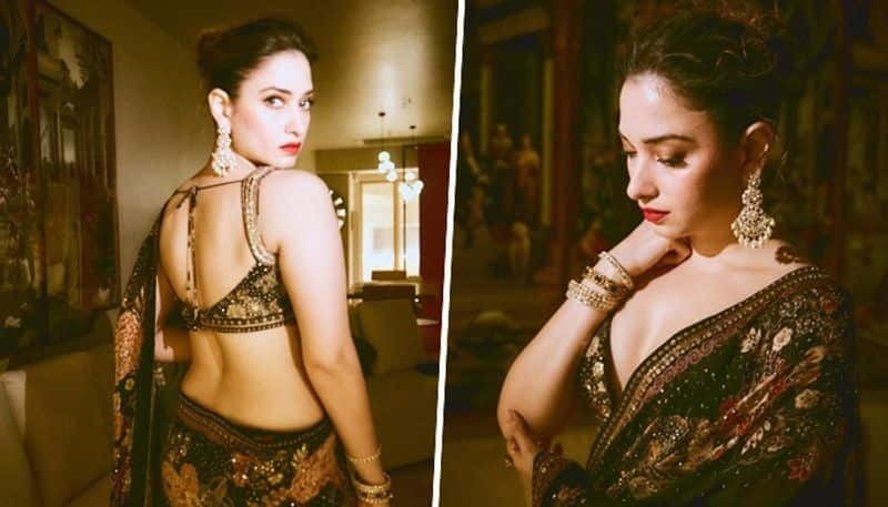 In pictures: Tamannaah Bhatia slays the 'Maharani look' in a black saree RKK