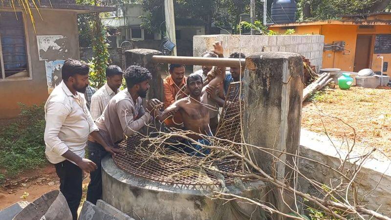 man rescued from temple well who try to commit suicide in kanyakumari district vel