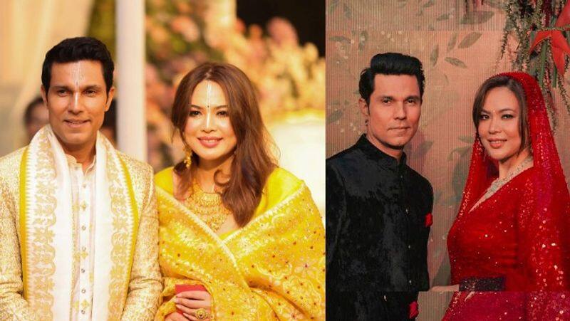 Bollywood Actor Randeep Hooda and model lin Laishram Arranges grand Reception for Bollywood celebrities In Mumbai akb