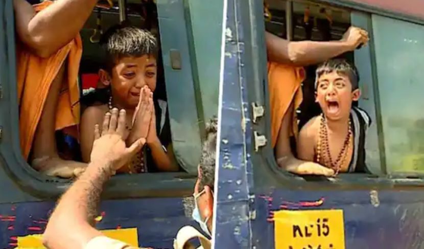 Sabarimala rush: Heart-wrenching video of crying child seeking help to find his father emerges; WATCH ksp