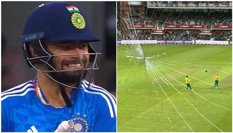 cricket South Africa vs India 2nd T20I: Rinku Singh's six shatters window of the media center box (WATCH) osf