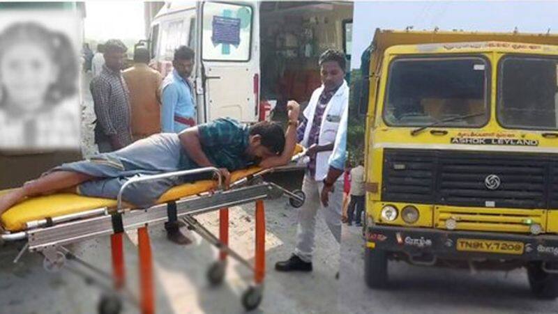 Lorry collided with bike... 3rd class girl was killed in cuddalore tvk