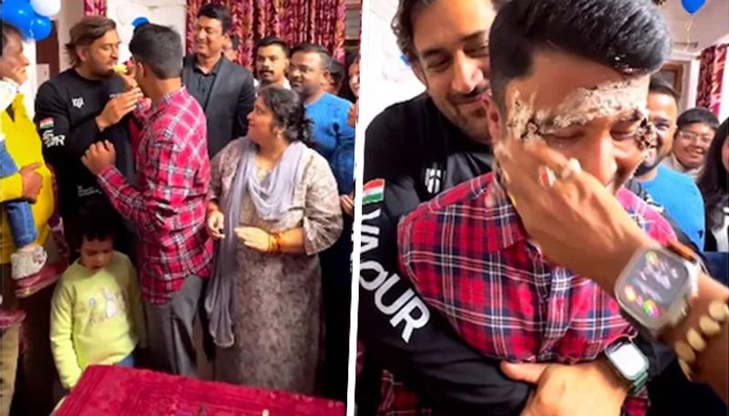 cricket MS Dhoni's heartwarming birthday bash: A rare glimpse into the legend's celebratory side (WATCH) osf