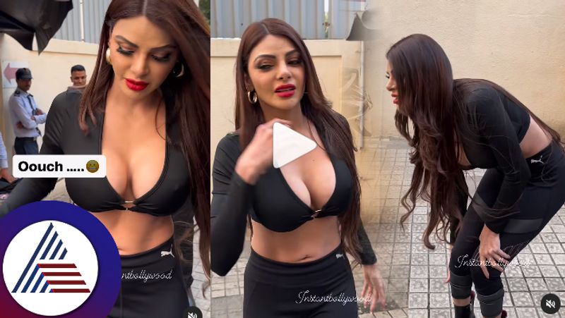 Netizens trolling Sherlyn Chopra when she fell down in road saying about her plastic surgery suc