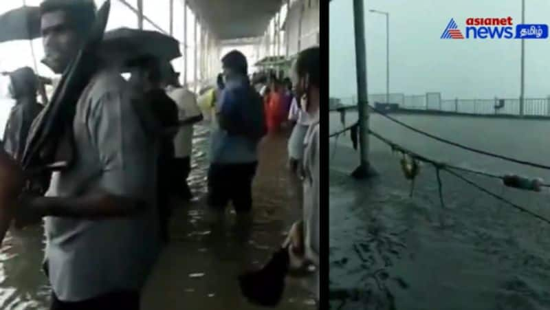 Heavy Rain lashes out Tiruchendur murugan temple surrounded by Flood water viral video gan