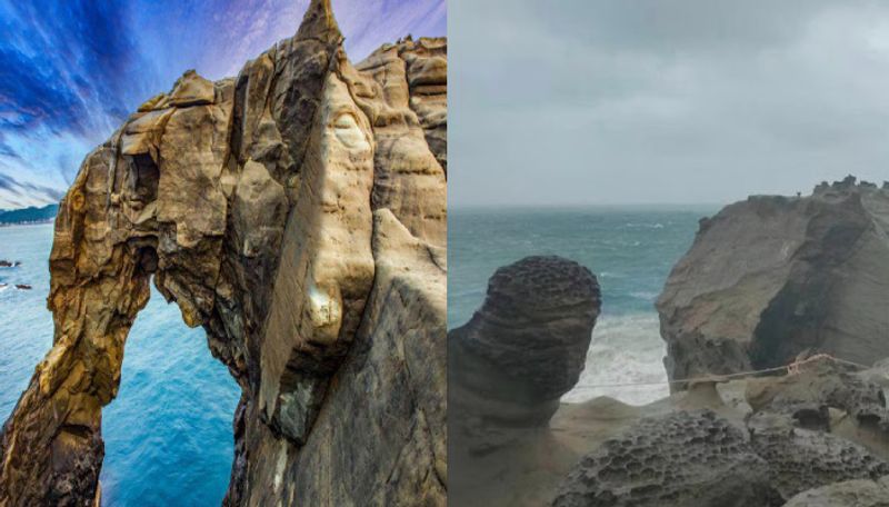 World Famous Taiwans Elephant Trunk Rock Collapsed into sea after many years of sea erosion ans 