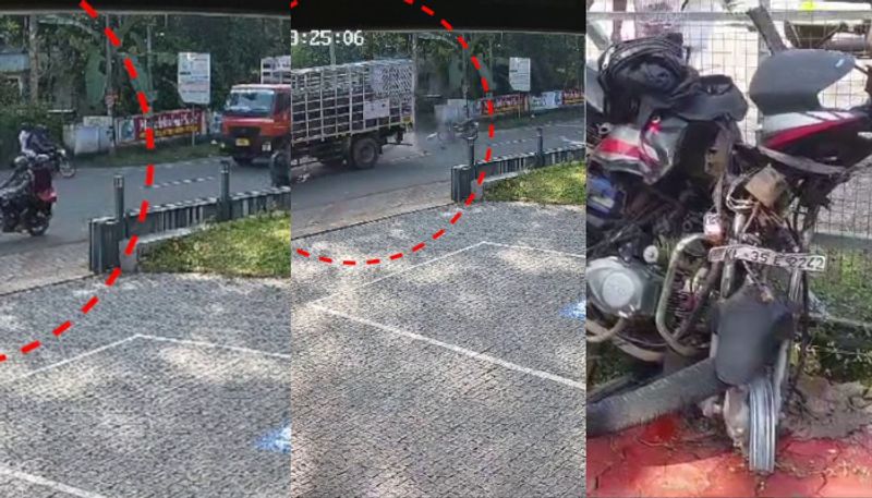 A gas lorry hit the bike; Father and son seriously injured 