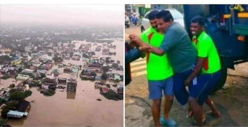 Minister Anitha Radhakrishnan was rescued after she was caught in the floods in tuticorin KAK