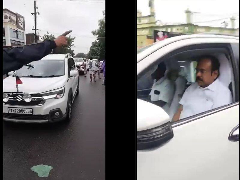 public protest against ministers in tirunelveli vel