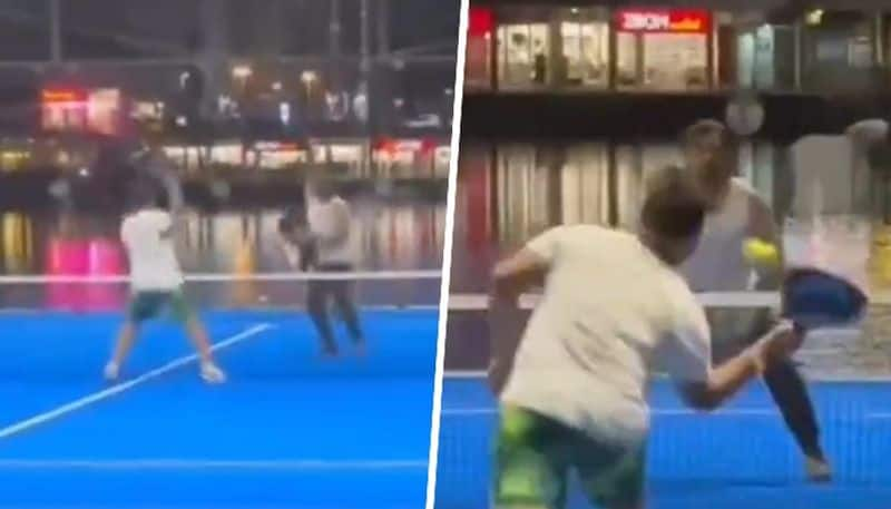 Video of MS Dhoni playing tennis with Rishabh Pant after IPL 2024 Auction in Dubai goes viral RMA