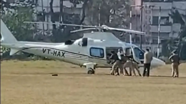 Union minister helicopter runs out of fuel mrq