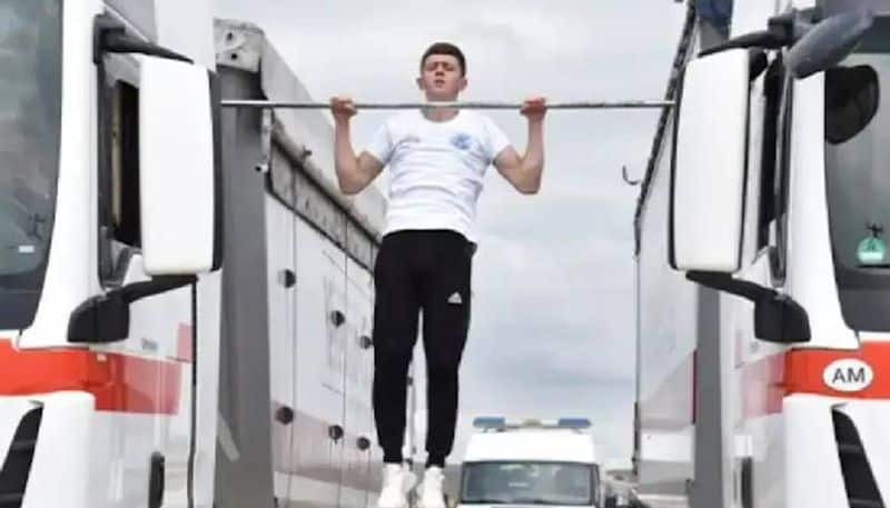 Grigor Manukyan pull ups between trucks 18 year old sets guinness world record rlp 