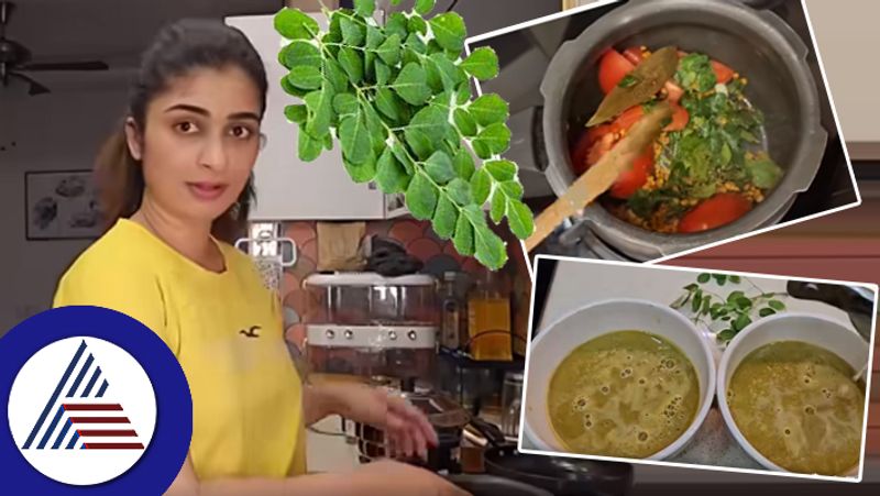 Actress Aditi Prabhudeva has taught to make a healthy tasty drumstick leaves  soup suc