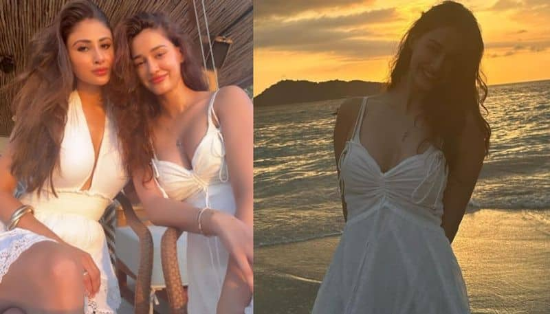 Bollywood Actress Mouni Roy and Disha Patani enjoying sunset at Beach NSK