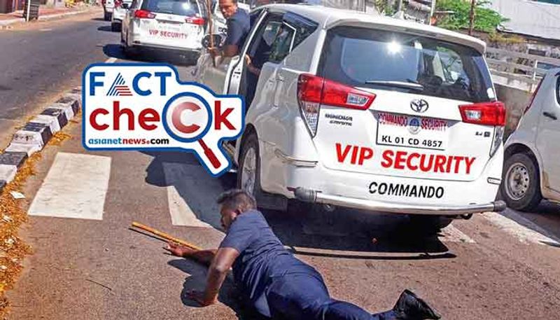 Fact-Check: The truth behind the viral photo of Kerala CM's gunman slipping and falling anr