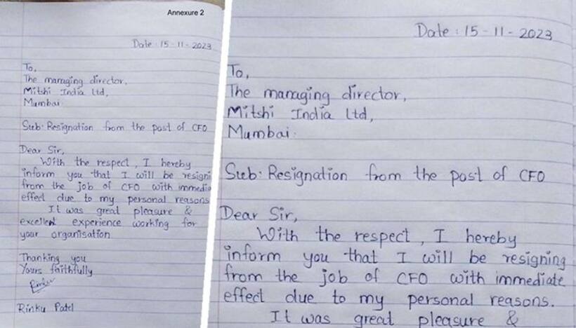 Top executive of Mitshi India's resignation letter on ruled sheet in the age of internet goes viral