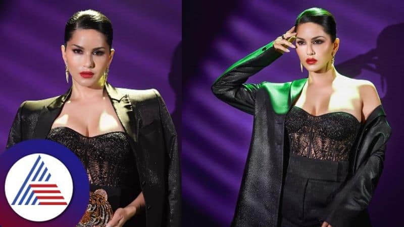 Bollywood Actress Sunny Leone Oozes Glamour In This Black Dress Goes Viral gvd