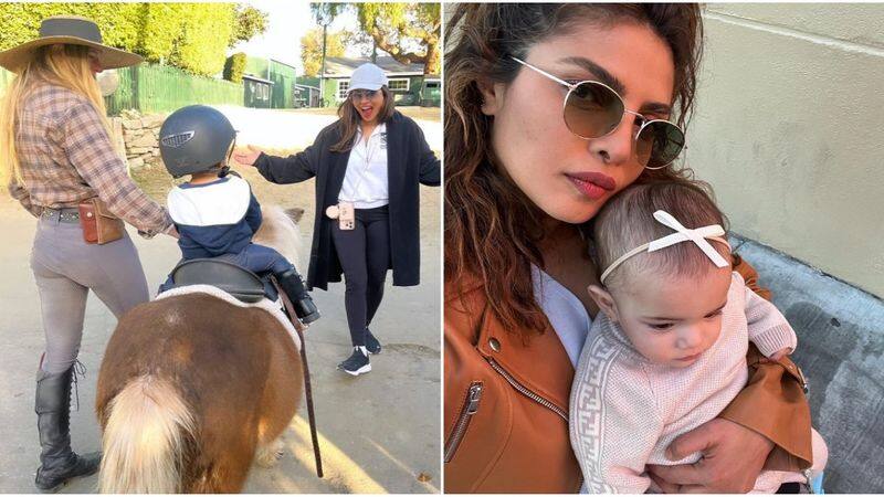 Not yet 2 years old Did Priyanka Chopra teach horse riding to her such a small daughter Malti Marry akb