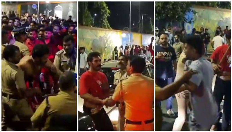 again clash at thiruvananthapuram manaveeyam veedhi youth with police nbu