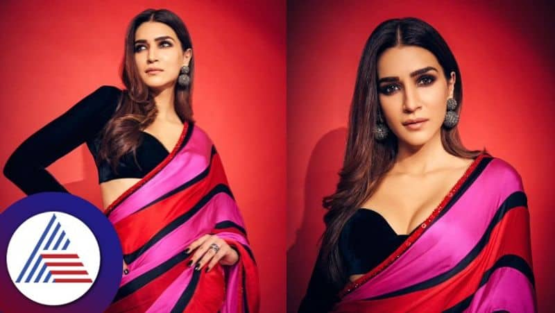 Bollywood Actress Kriti Sanon Looks Ethereal In A Multi Coloured Saree Goes Viral gvd