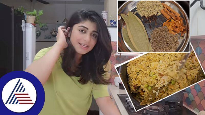 Aditi Prabhudeva showed how to make  Peas Palavu very easily suc