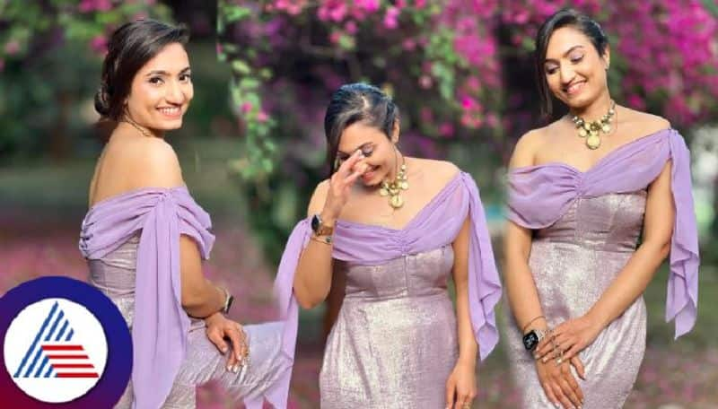 Vaishnavi Gowda, shines in a sleeveless lilac dress, fans say seethamma is very hot Vin