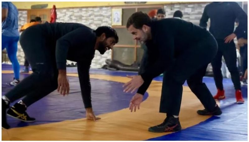 Rahul Gandhi wrestles with Bajrang Punia and support for wrestlers APN 