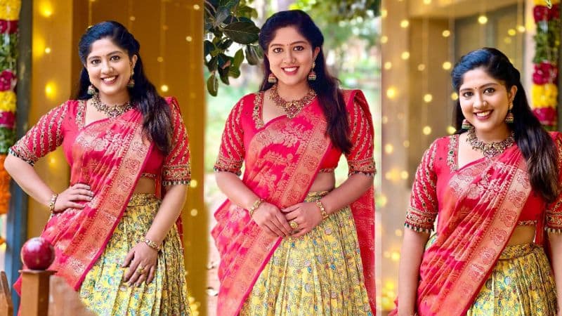 Seetharama serial Actress Meghana shankarappa in traditional look, fans comment Ashoks name Vin