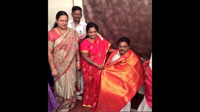 Governor Tamilisai Soundararajan arrives at the DMDK office to pay tribute to DMDK chief Captain Vijayakanth vel