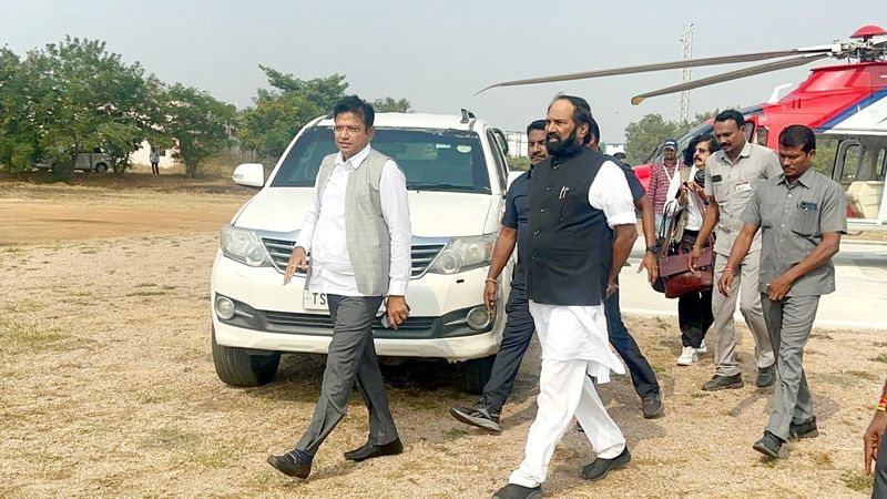 N.Uttam Kumar Reddy along other ministers visited  medigadda barrage lns