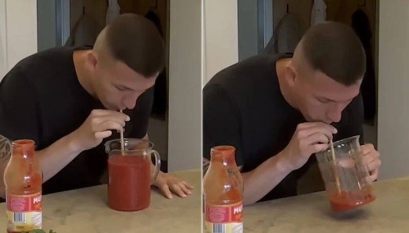 man sets world record for fastest time to drink tomato sauce