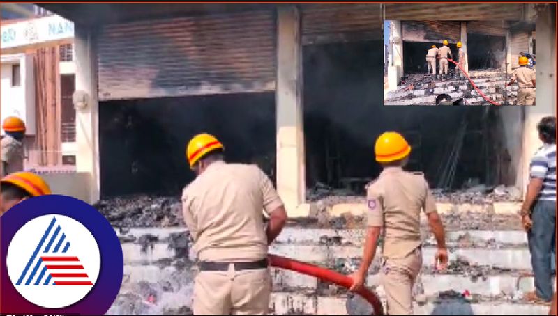 Decoration shop caught fire material to burn in manvi at raihcur rav